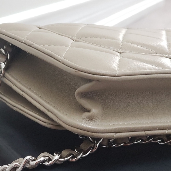 ***SOLD****100% Authentic Chanel WOC Lambskin Beige/light tan colour w/silver hw - Picture 10 of 16